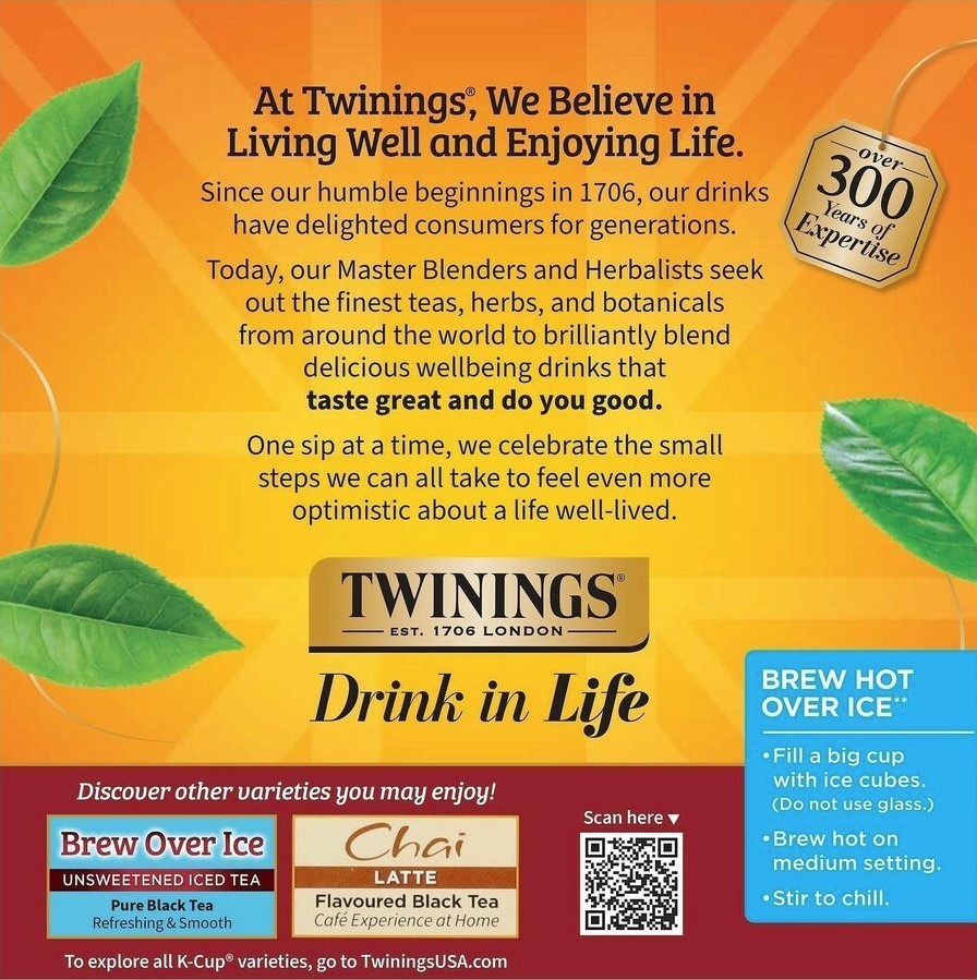 Twinings Chai Tea Keurig K-Cup Pods, 0.11 Oz, 24/Box