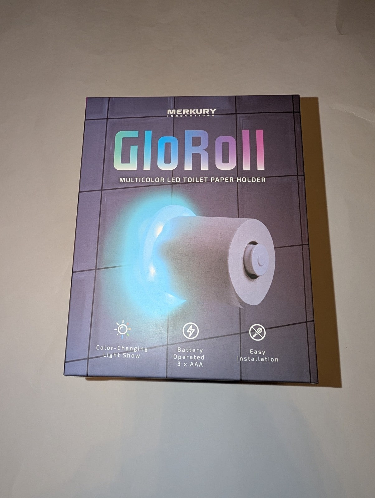 GloRoll LED Toilet Paper Holder RGB NEW Merkury Innovations