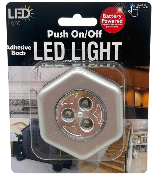 Battery Operated LED Puck Lights, Push On/Off, Closet and Under Cabinet Lights