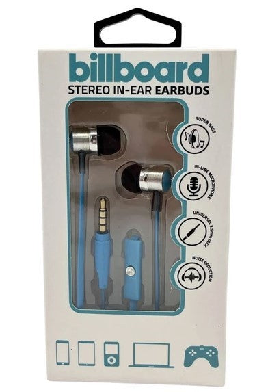 Billboard Wired Earbuds with Mic in Assorted Colors - New, Discount on Multiples