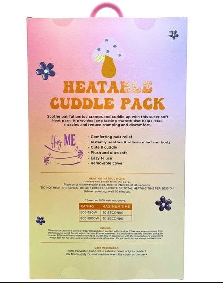 Cuddle Pack Menstruation Heatable Plush in Mushroom Design, NEW