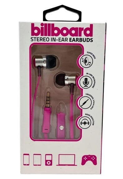 Billboard Wired Earbuds with Mic in Assorted Colors - New, Discount on Multiples
