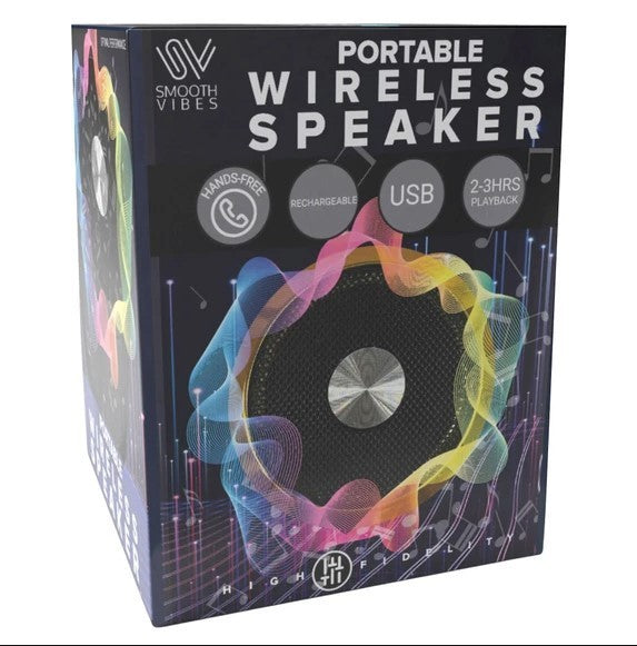 Smooth Vibes 2.75" Mini Wireless Portable BT Speaker, Battery Powered, NEW