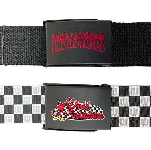 World Industries 2 Count Belt Set, Black & White, Black, NEW With Tags, One Size