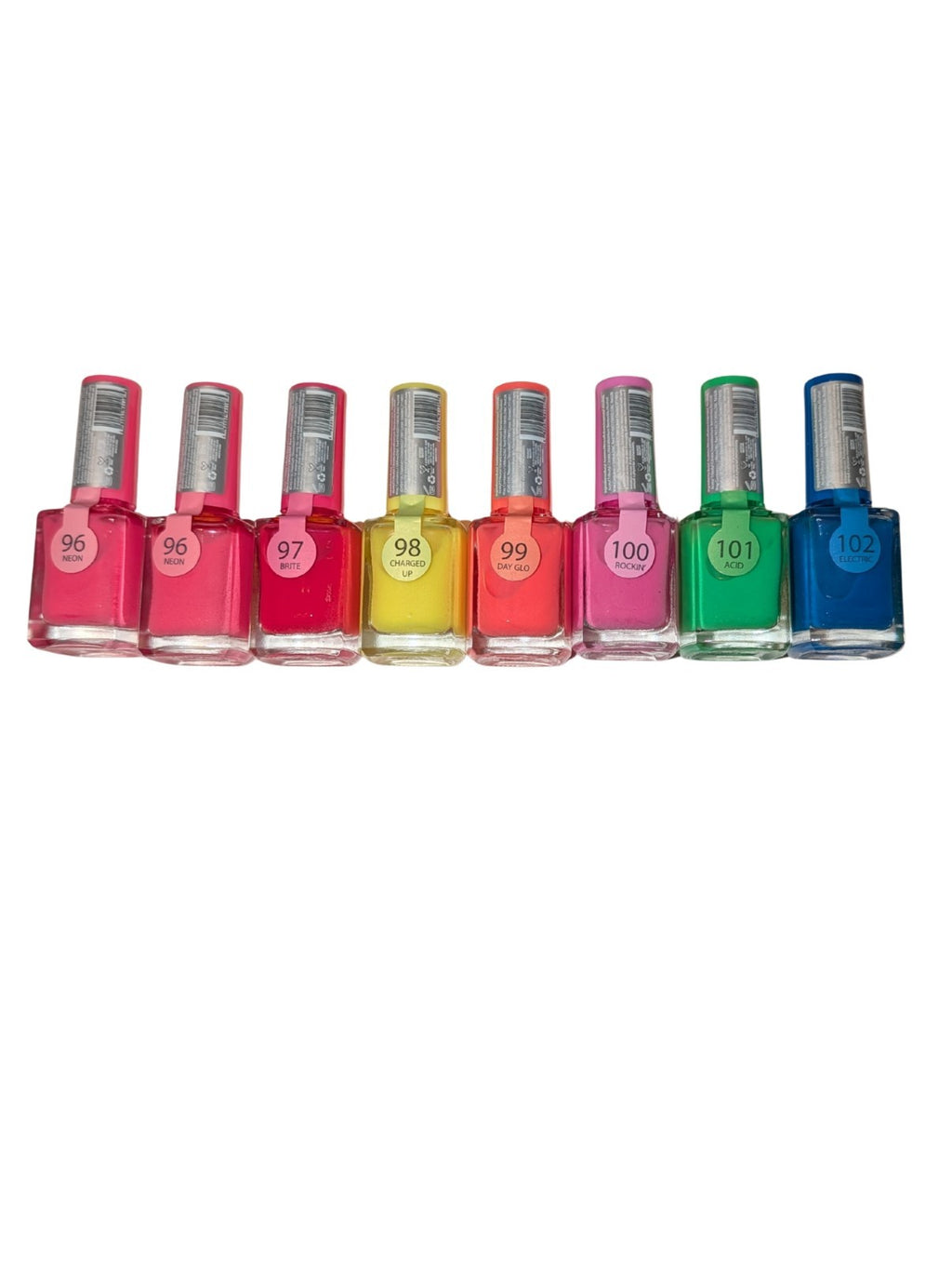 Neon Nail Polish Set:  8 Bottles Fingernail Glow in the Dark Nail Polish