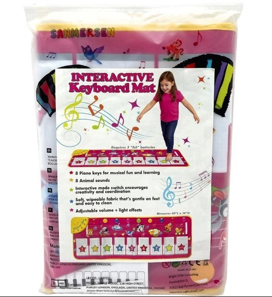 Piano Keyboard 39.5" Interactive Music Touch Play Mat in Pink Design, NEW