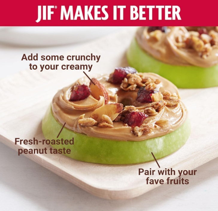 Jif Portable Squeeze Peanut Butter Creamy Smooth Daily Spread, 13oz, 2 pack