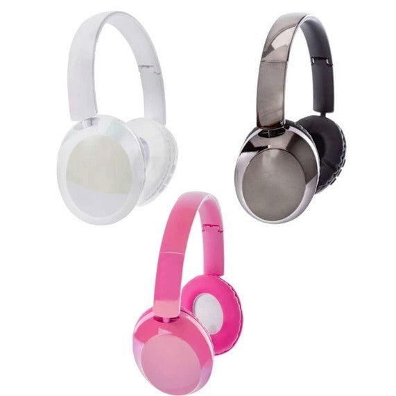 Prime Audio Shine Bluetooth Headphones Assorted Black White and Pink, NEW