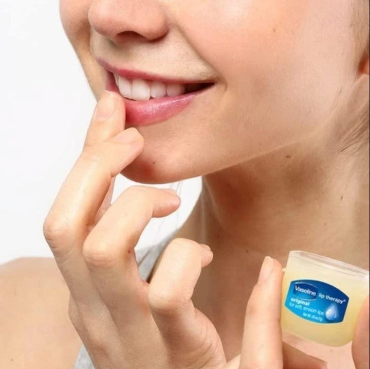 Vaseline Lip Therapy 4 Pack Original Mini For Dry, Chapped Lips, Blue Cap