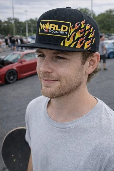 World Industries Flame Print Snapback Cap, Original,  New With Tags