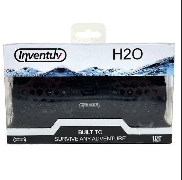Inventuv H20 Aqua Rugged Portable Bluetooth Speaker Waterproof in Black, NEW
