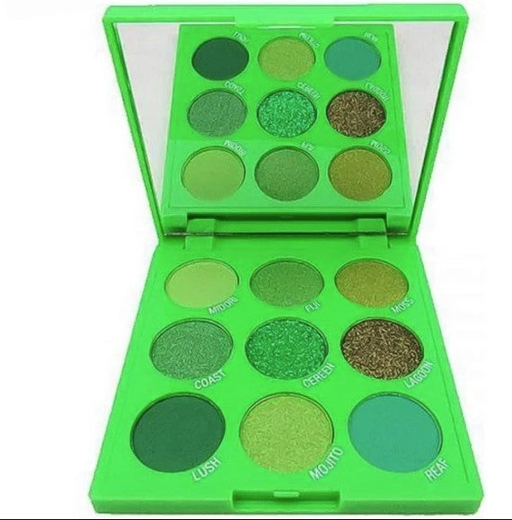 City Color Paradise Love Green 9 Color Eyeshadow Compact with Mirror