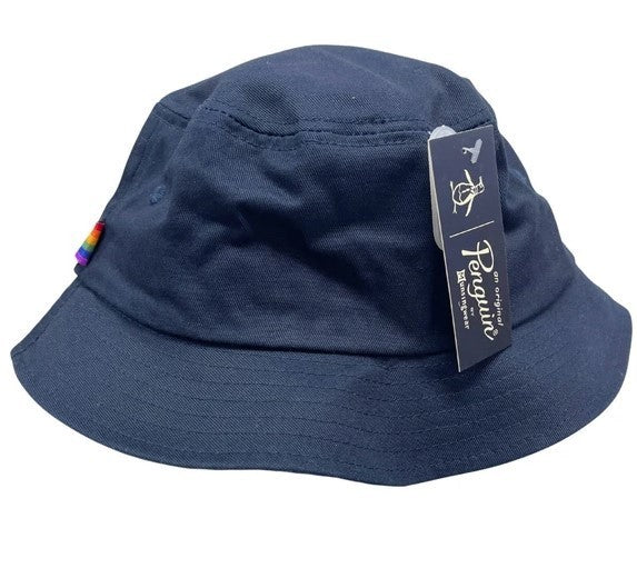 ORIGINAL PENGUIN  Cotton Twill Bucket Hat W/ Rainbow Logo (OSFM)