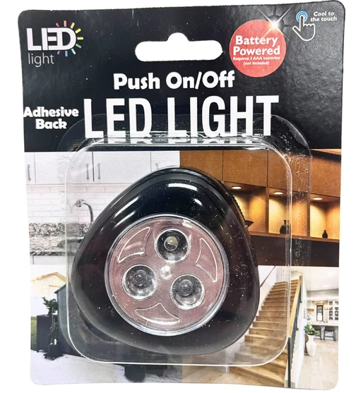 Battery Operated LED Puck Lights, Push On/Off, Closet and Under Cabinet Lights